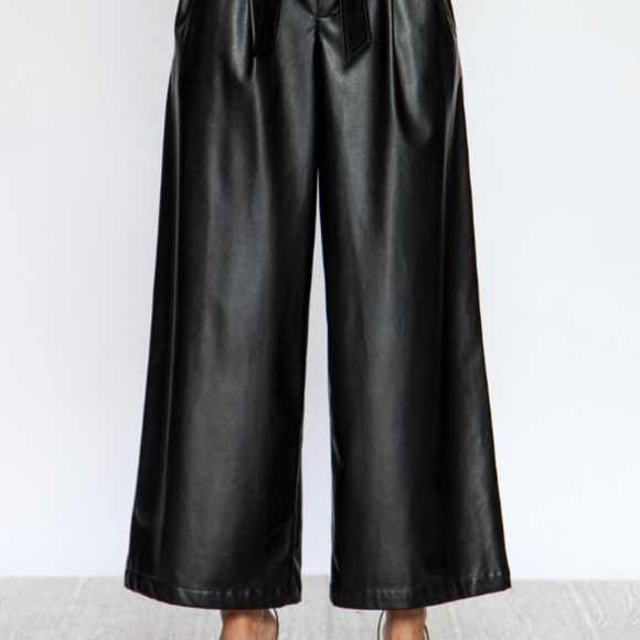 Jealous 🍅Tomato Leather Wide Leg Pants - Picture 4 of 5